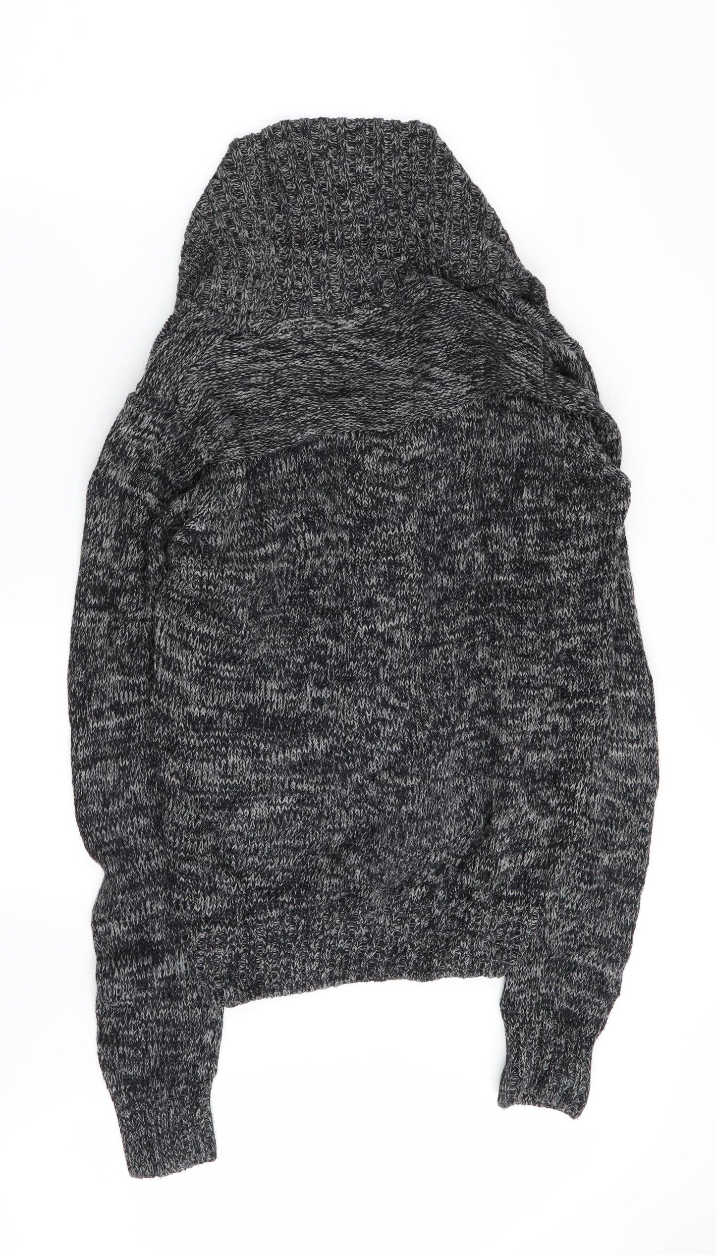 solid Mens Grey   Cardigan Jumper Size M