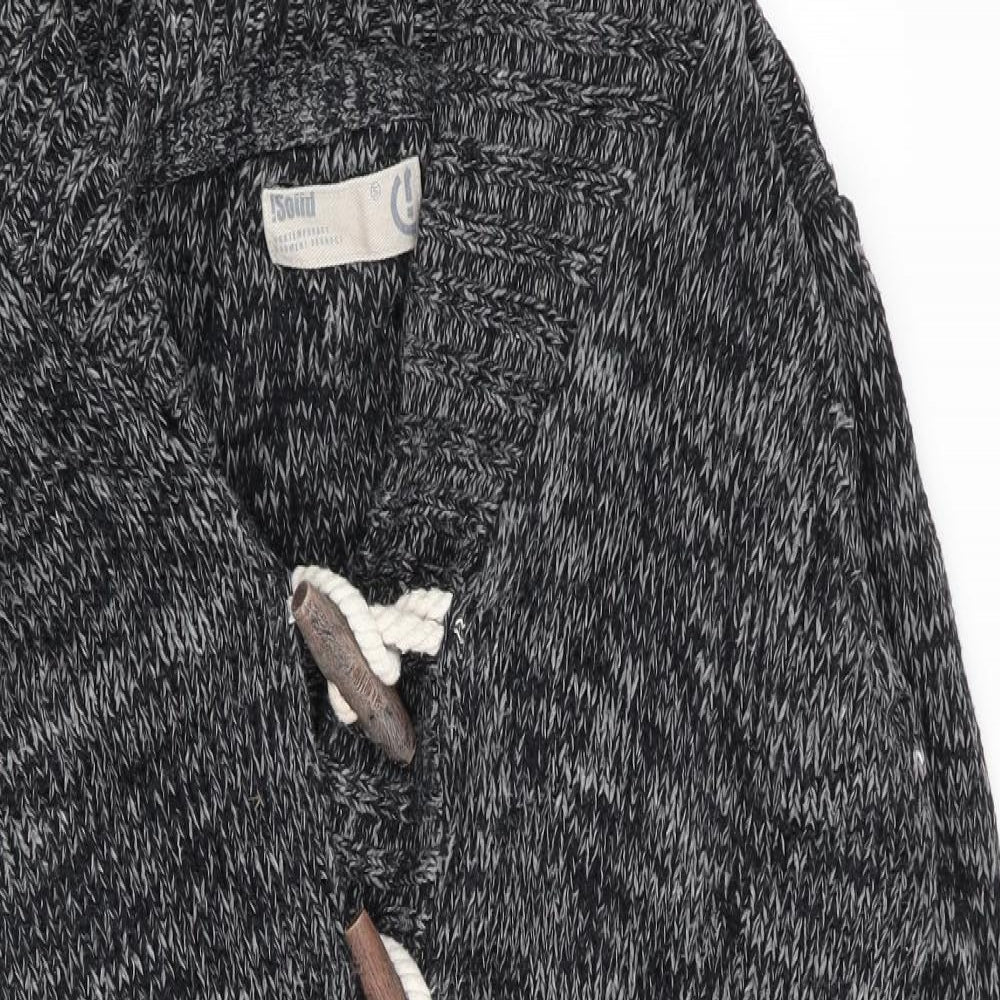 solid Mens Grey   Cardigan Jumper Size M