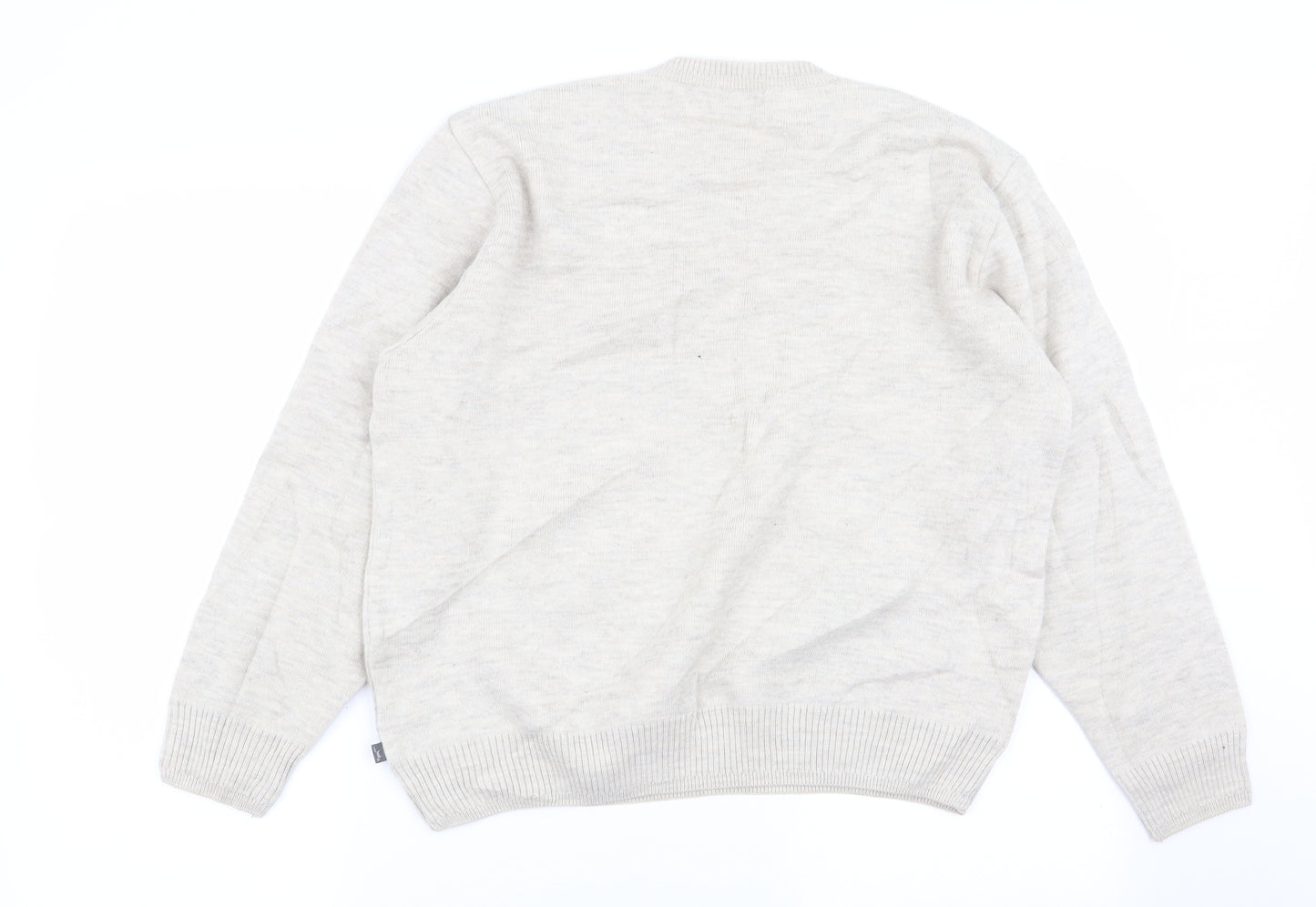 Wolsey Mens Beige Geometric  Pullover Jumper Size L