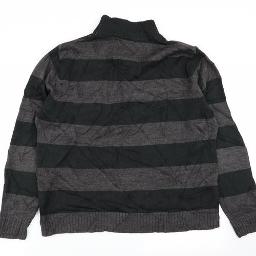 Beverly Hills Polo Club Mens Multicoloured Striped  Pullover Jumper Size M