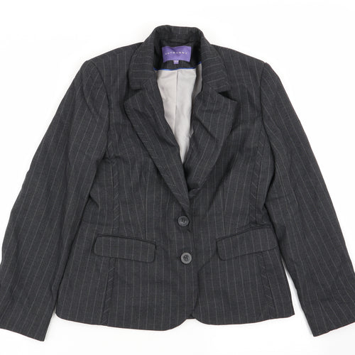 Autonomy Womens Grey Striped  Jacket Blazer Size 10