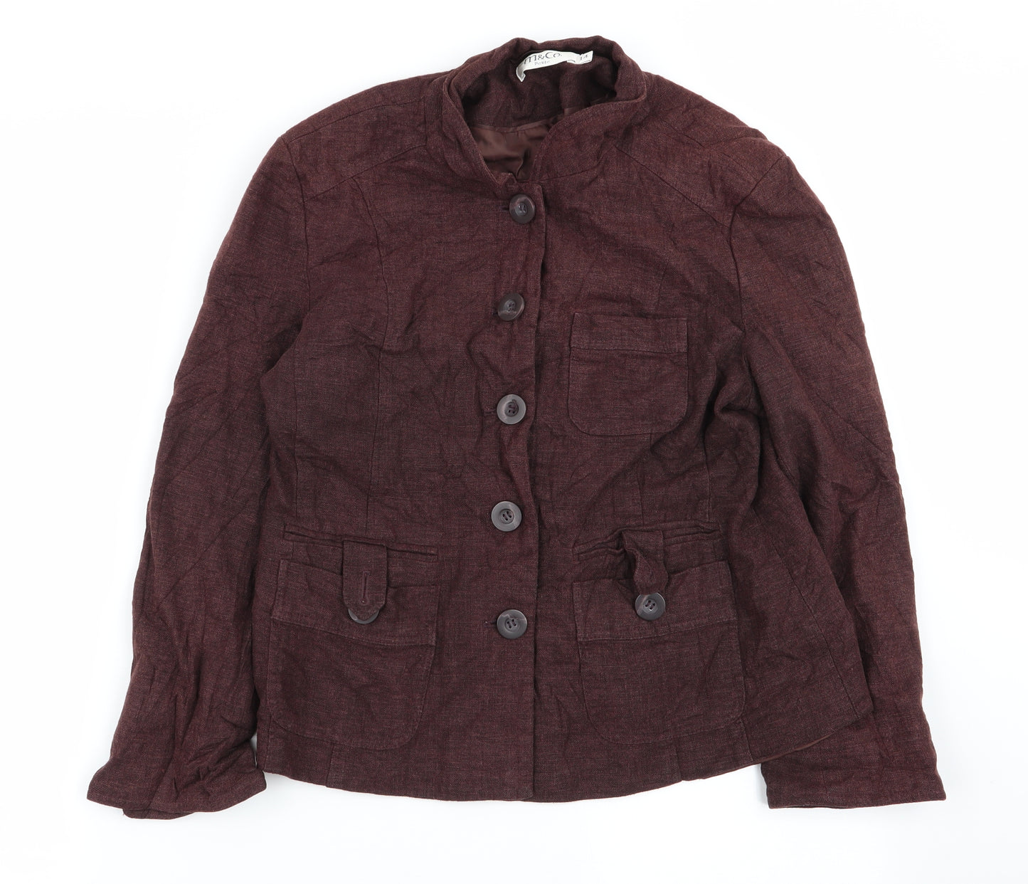 M&Co Womens Brown   Jacket Coat Size 14