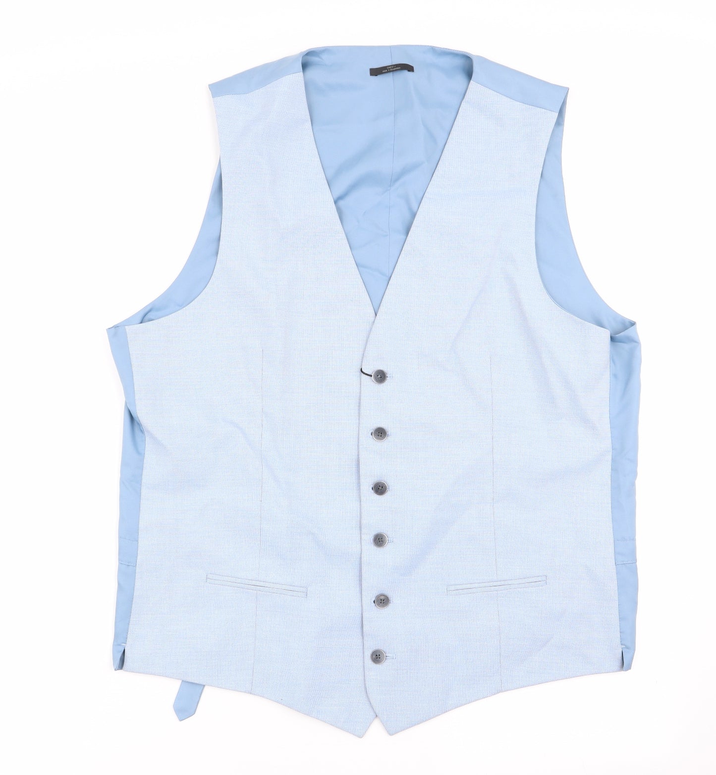 M&S Mens Blue   Jacket Suit Waistcoat Size XL