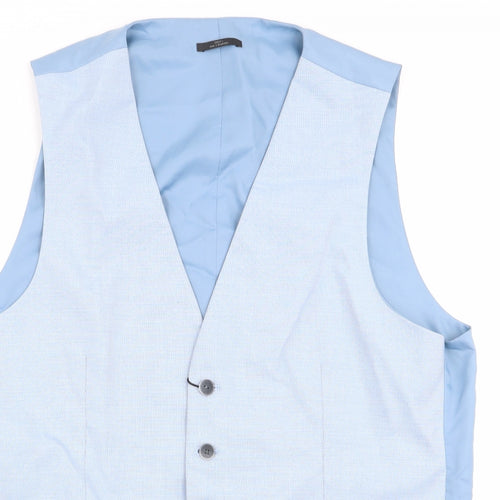M&S Mens Blue   Jacket Suit Waistcoat Size XL