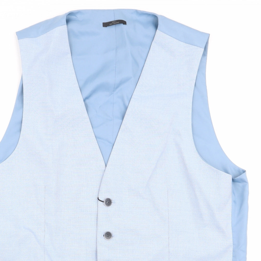 M&S Mens Blue   Jacket Suit Waistcoat Size XL
