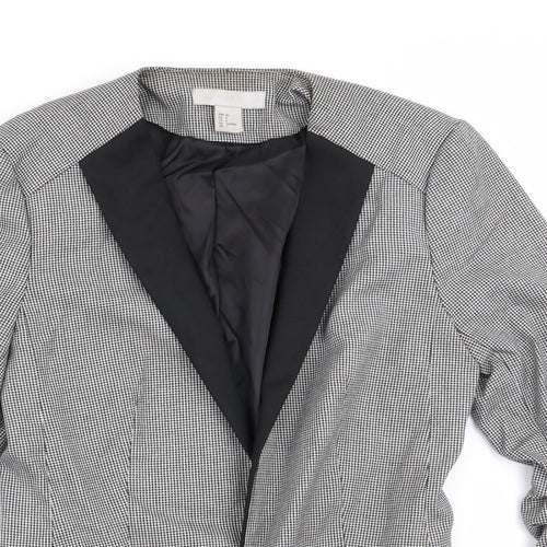 H&M Womens Multicoloured Houndstooth  Jacket Blazer Size 6