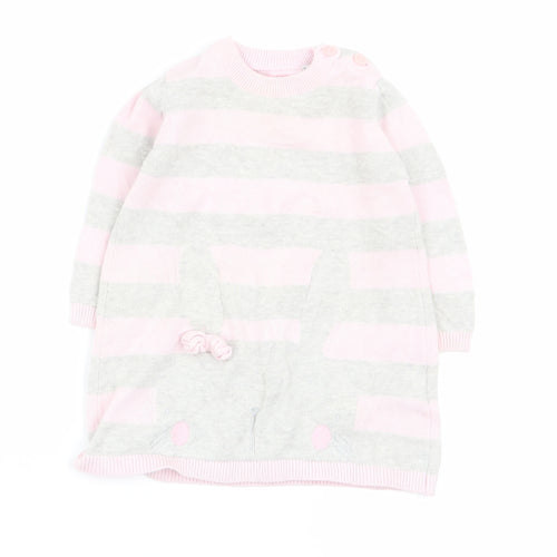 bluezoo Girls Multicoloured Striped  Jumper Dress  Size 3-6 Months