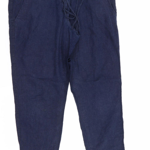 NEXT Womens Blue   Chino Trousers Size 10 L20 in - Stretch waistband