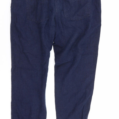 NEXT Womens Blue   Chino Trousers Size 10 L20 in - Stretch waistband