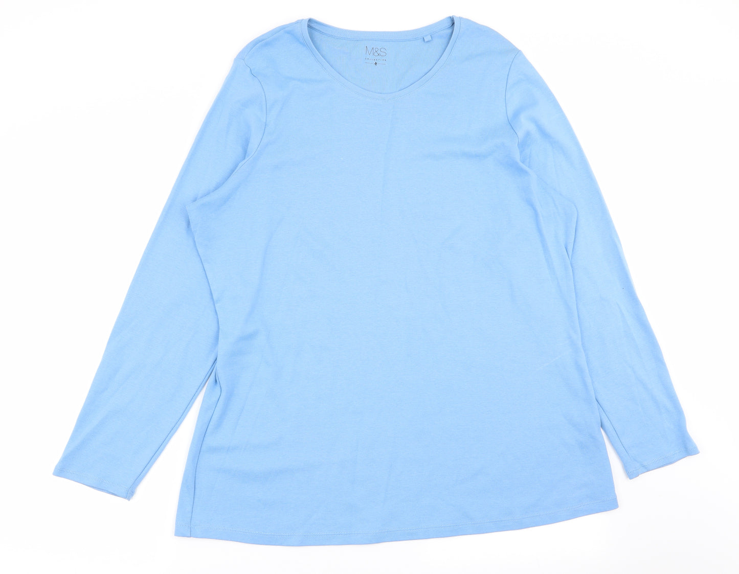 M&S Womens Blue   Basic T-Shirt Size 24