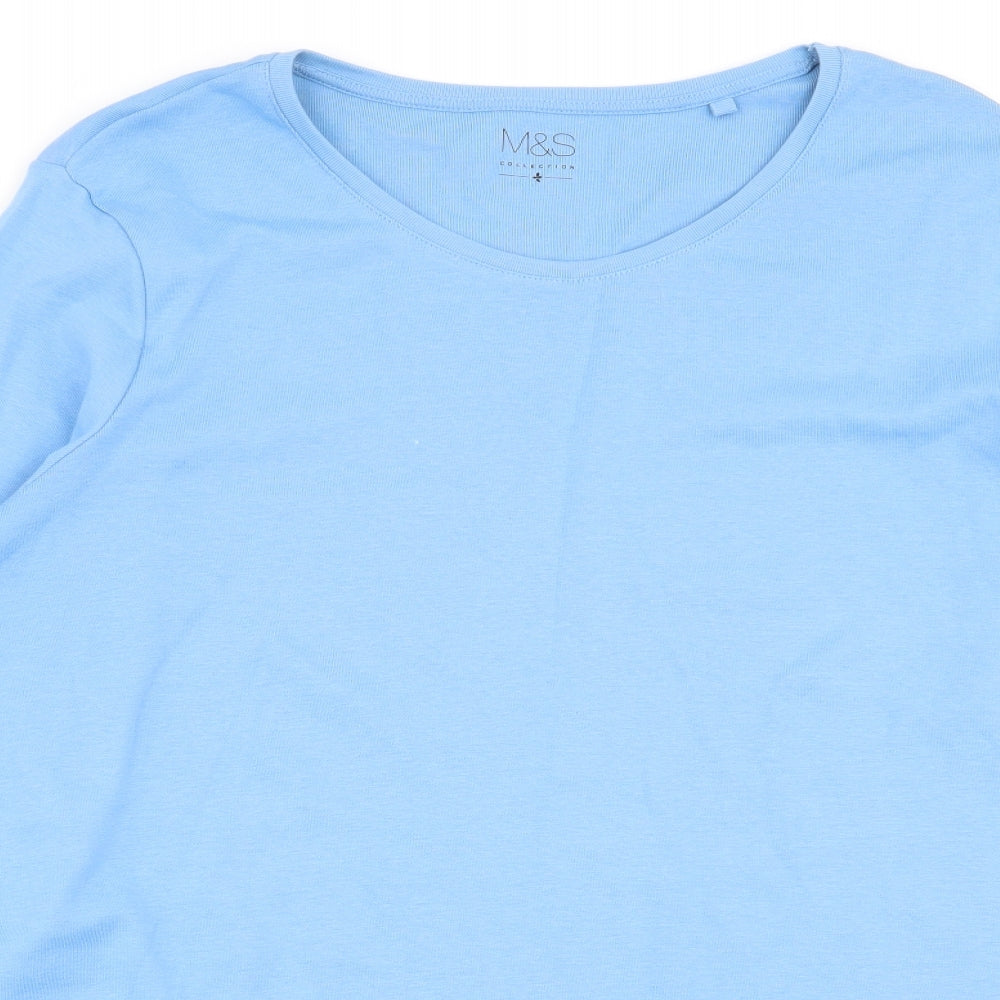 M&S Womens Blue   Basic T-Shirt Size 24