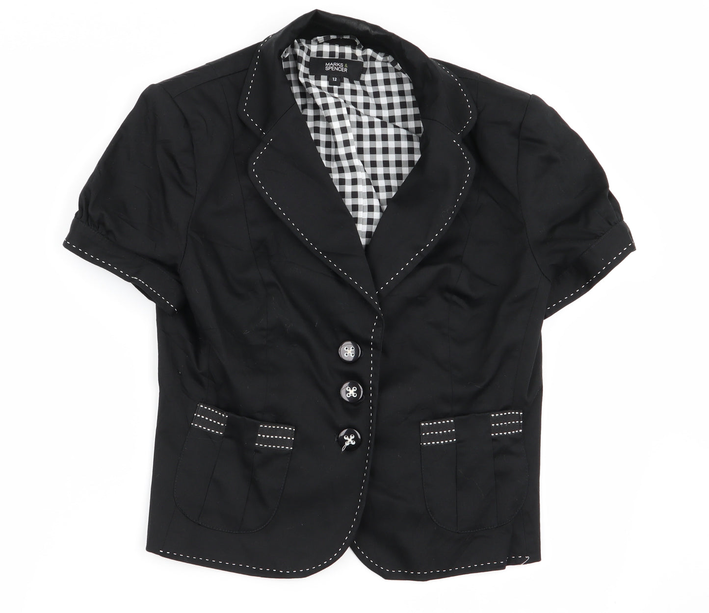M&S Womens Black   Jacket Blazer Size 12