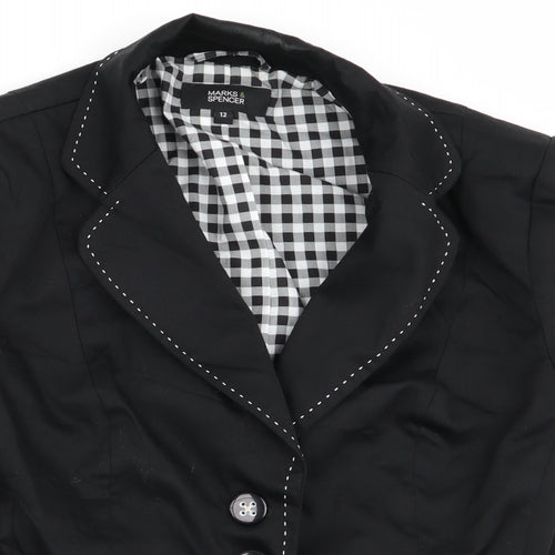 M&S Womens Black   Jacket Blazer Size 12