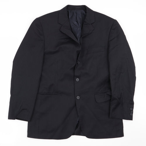 Burton Mens Blue Striped  Jacket Blazer Size 38