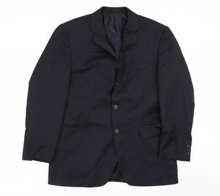 Burton Mens Blue Striped  Jacket Blazer Size 38