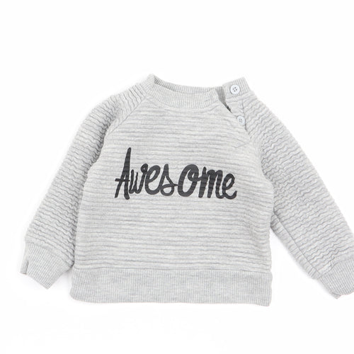 early days Boys Grey   Pullover Jumper Size 6-9 Months