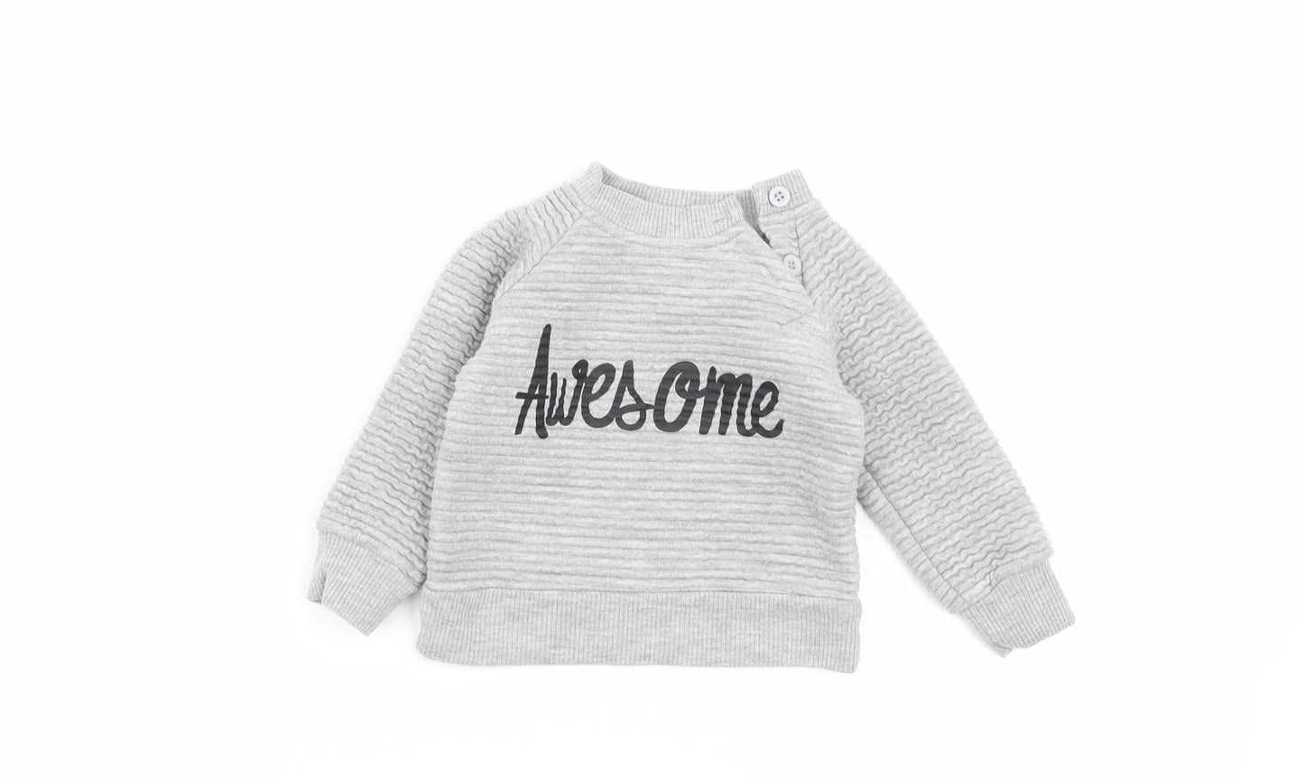 early days Boys Grey   Pullover Jumper Size 6-9 Months