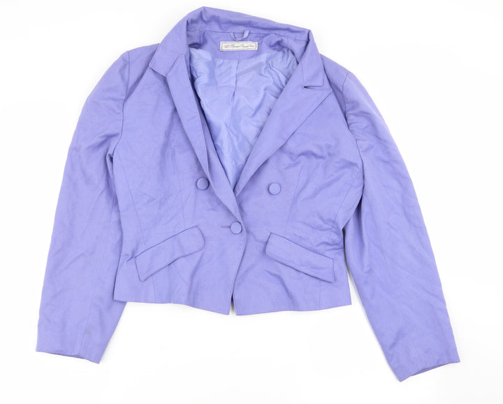 Yessica Womens Purple Jacket Blazer Size 14
