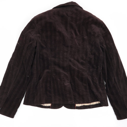 NEXT Womens Brown Striped  Jacket Blazer Size 14