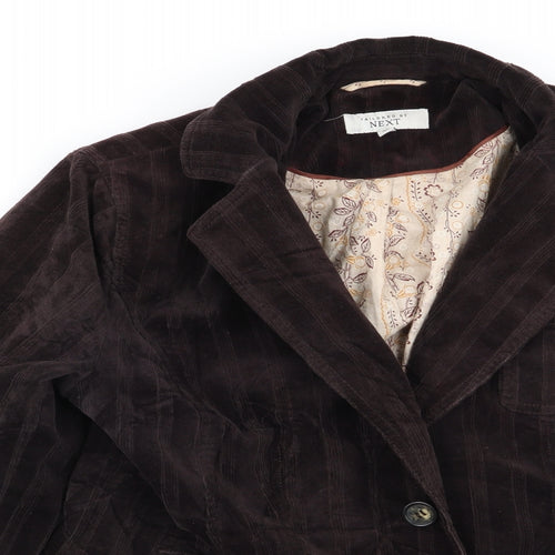 NEXT Womens Brown Striped  Jacket Blazer Size 14