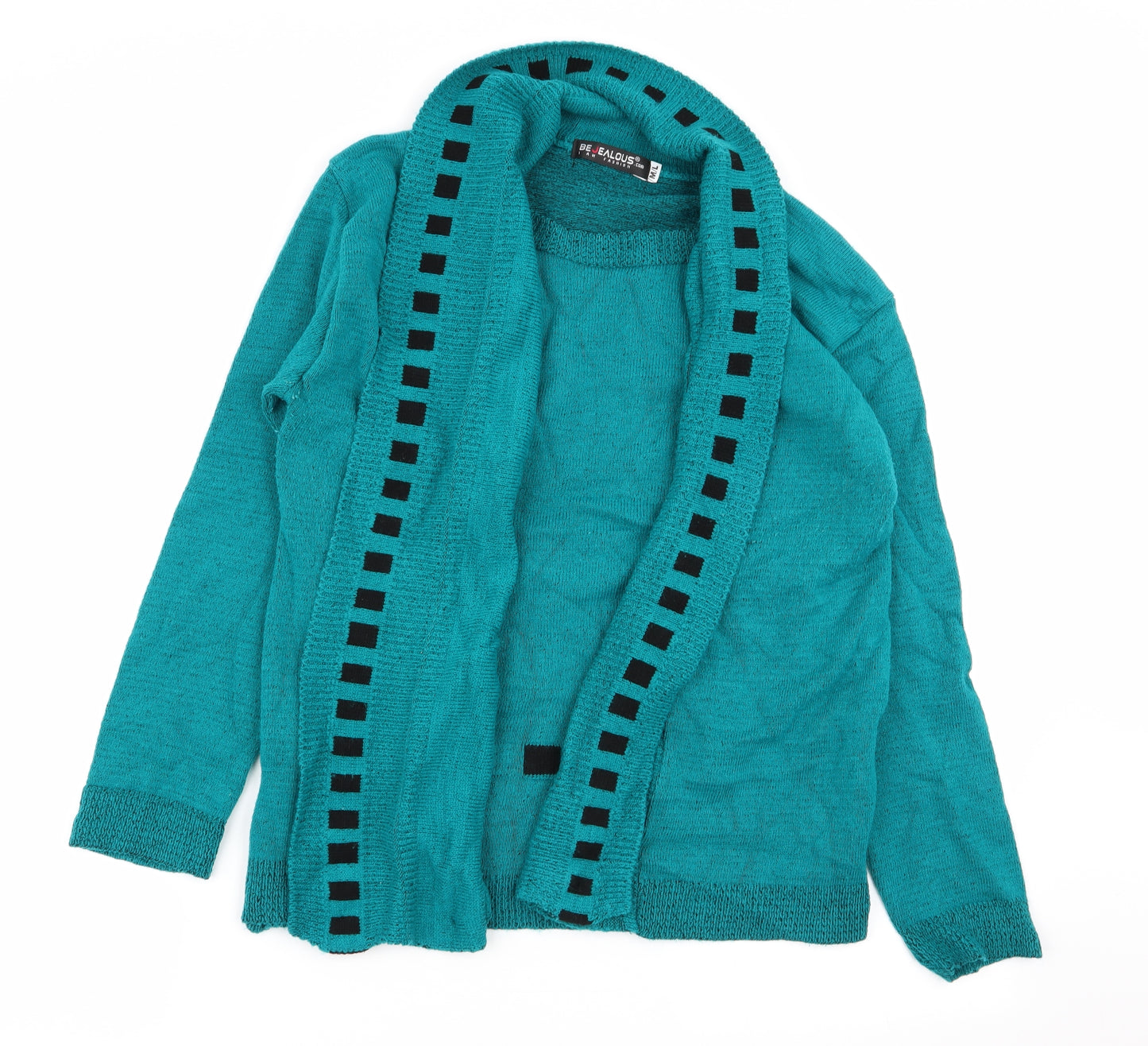 be jealous Womens Green Geometric  Pullover Jumper Size M
