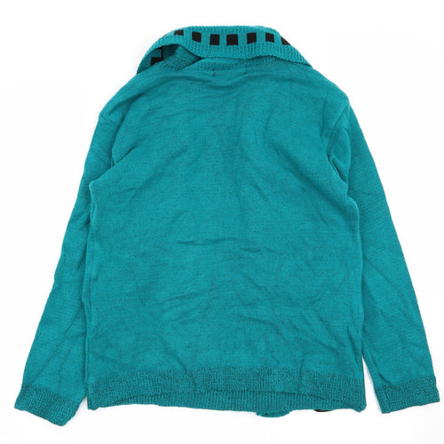 be jealous Womens Green Geometric  Pullover Jumper Size M