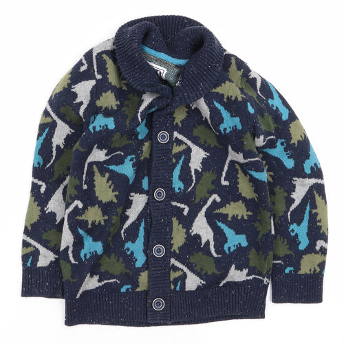 TU Boys Multicoloured Animal Print  Cardigan Jumper Size 5-6 Years