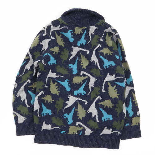 TU Boys Multicoloured Animal Print  Cardigan Jumper Size 5-6 Years