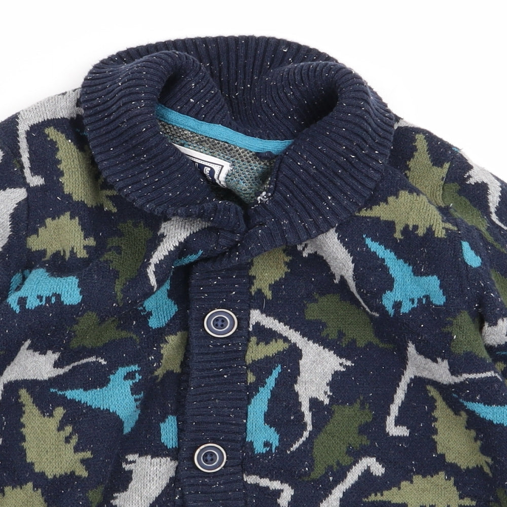 TU Boys Multicoloured Animal Print  Cardigan Jumper Size 5-6 Years