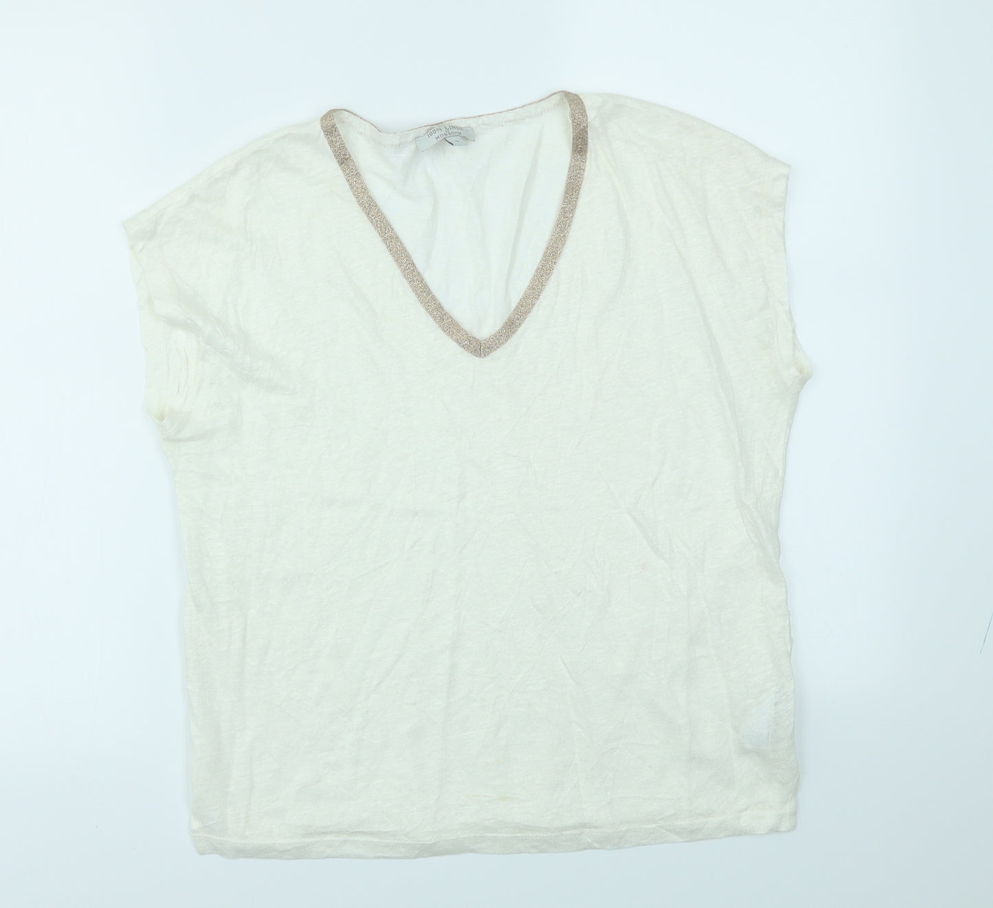 Monsoon Womens Ivory   Basic T-Shirt Size S