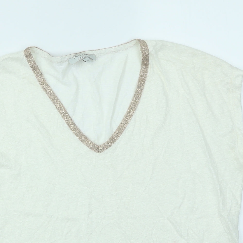 Monsoon Womens Ivory   Basic T-Shirt Size S