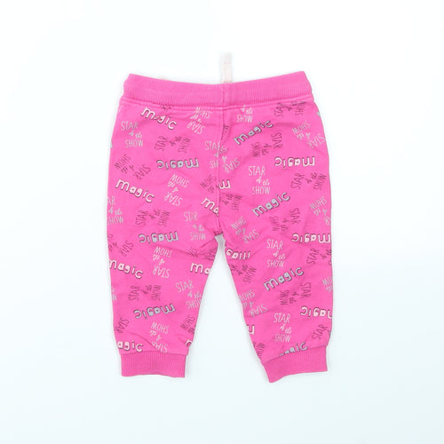 SO CUTE Girls Pink Geometric  Capri Trousers Size 9-12 Months