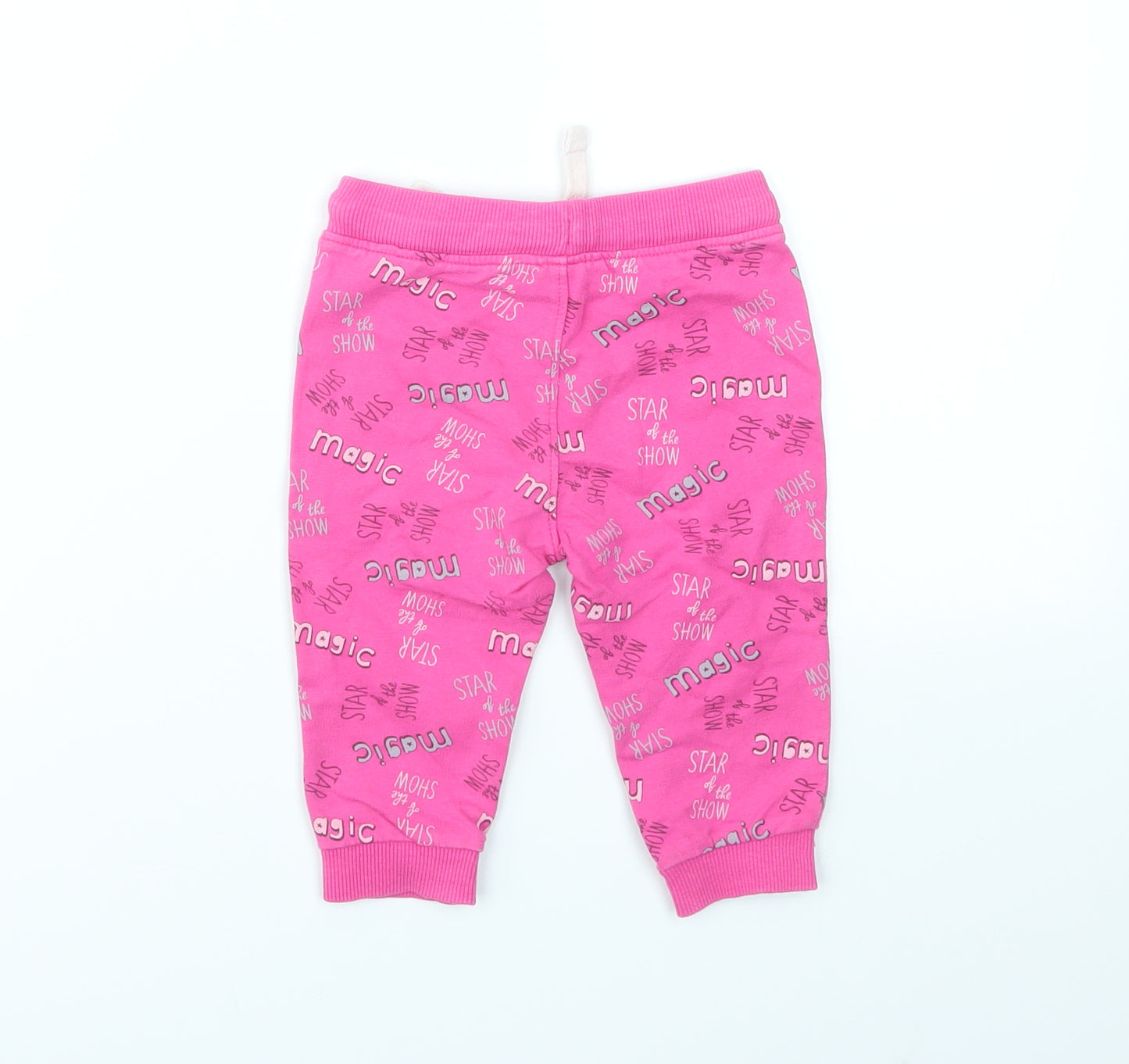 SO CUTE Girls Pink Geometric  Capri Trousers Size 9-12 Months
