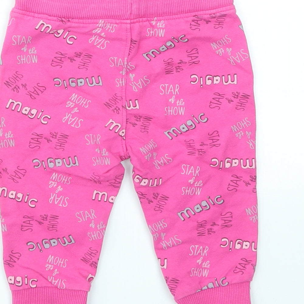 SO CUTE Girls Pink Geometric  Capri Trousers Size 9-12 Months
