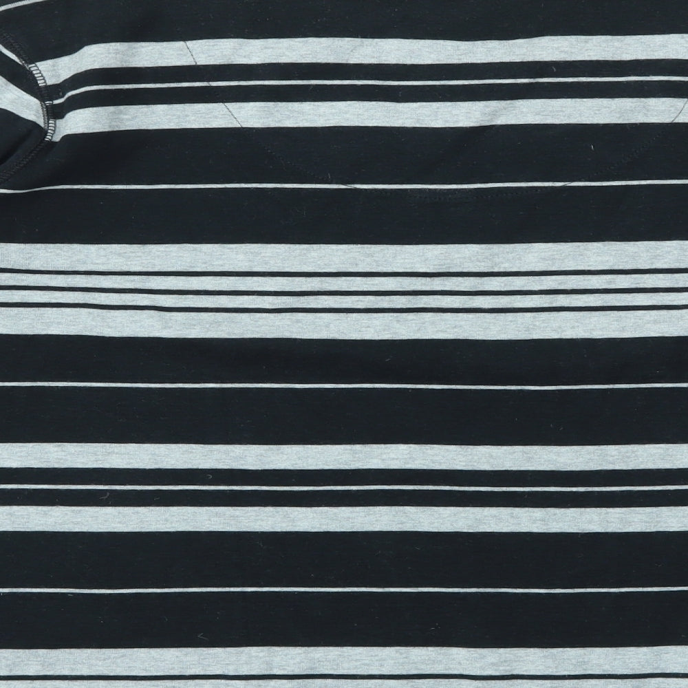 DASH Womens Black Striped  Basic T-Shirt Size 22