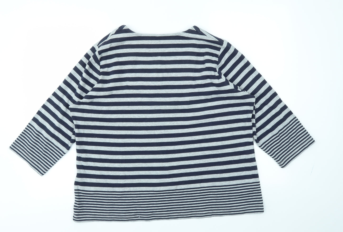 DASH Womens Blue Striped  Basic Polo Size 22
