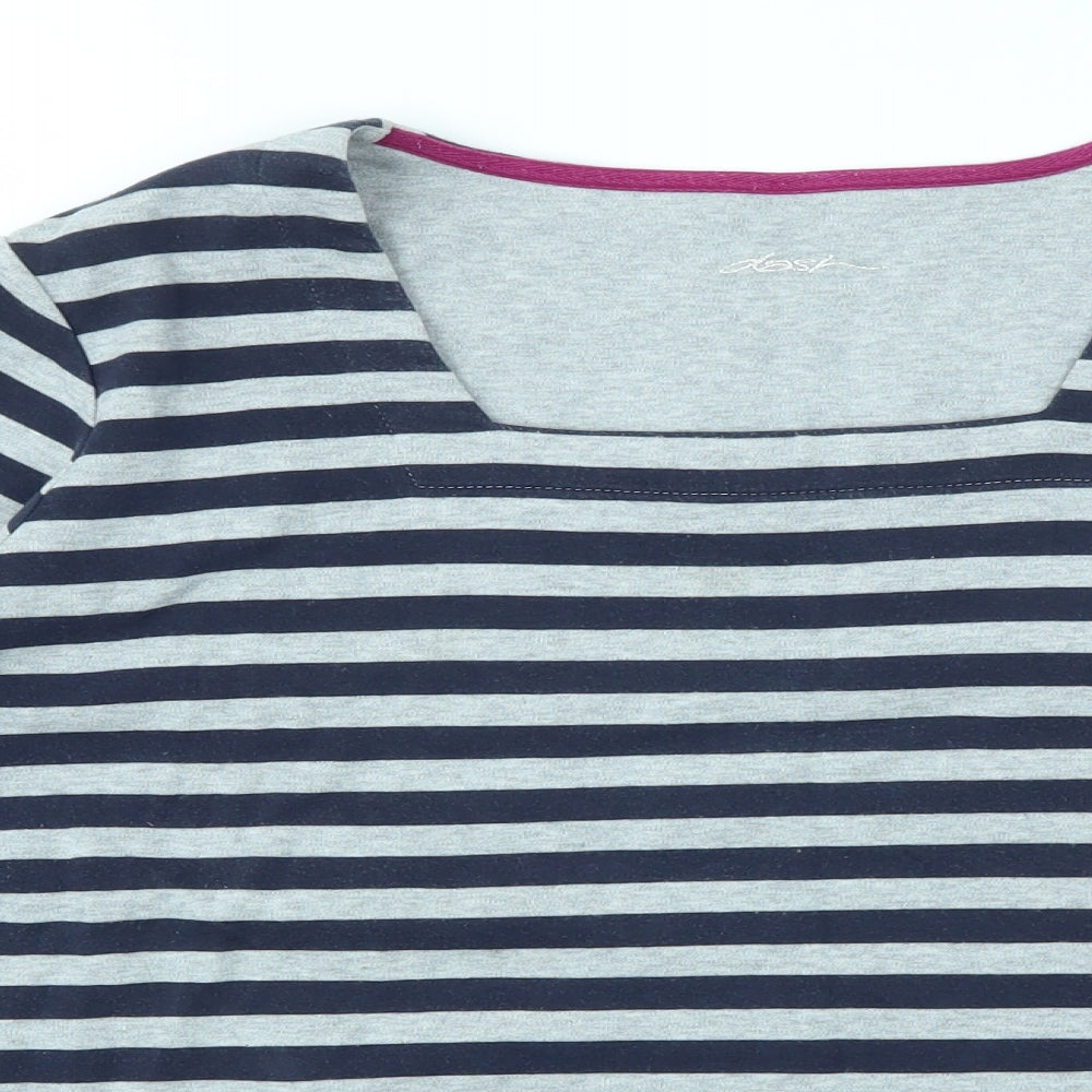 DASH Womens Blue Striped  Basic Polo Size 22