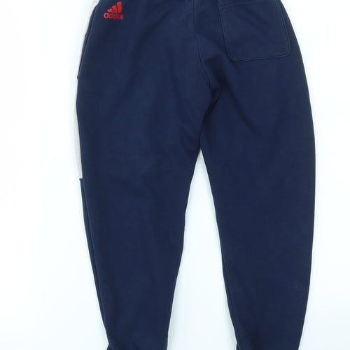 adidas Boys Blue   Jogger Trousers Size 6-7 Years