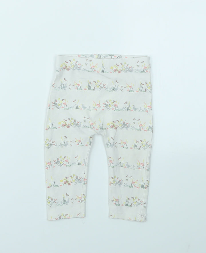 George Girls Ivory Animal Print Capri Leggings Size 6-9 Months