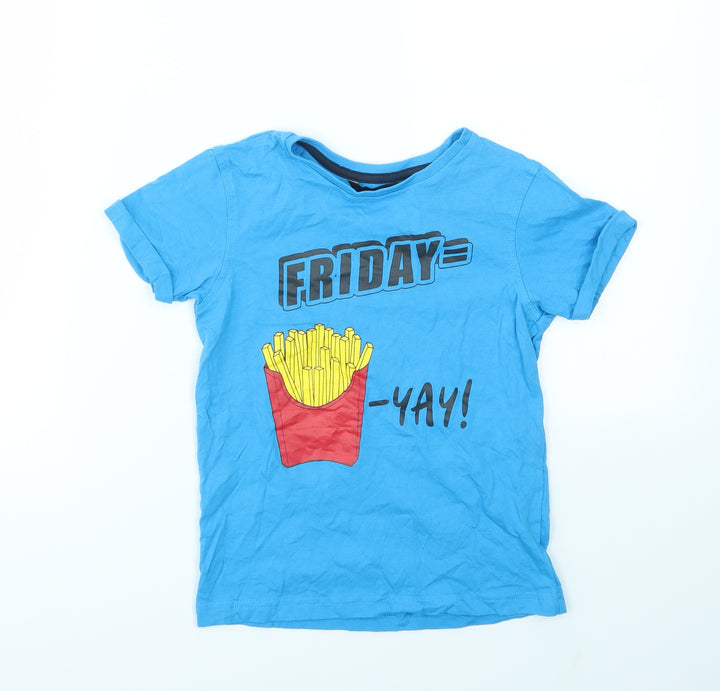 George Boys Blue   Basic T-Shirt Size 6-7 Years