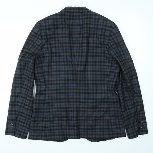 Topman Mens Blue Check  Jacket Blazer Size 40