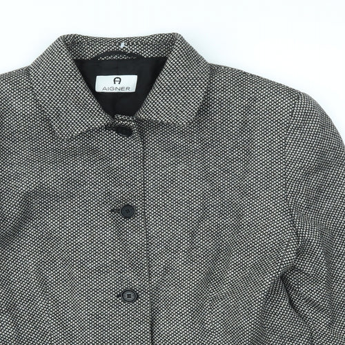 Aigner Womens Grey Check  Jacket Blazer Size 16