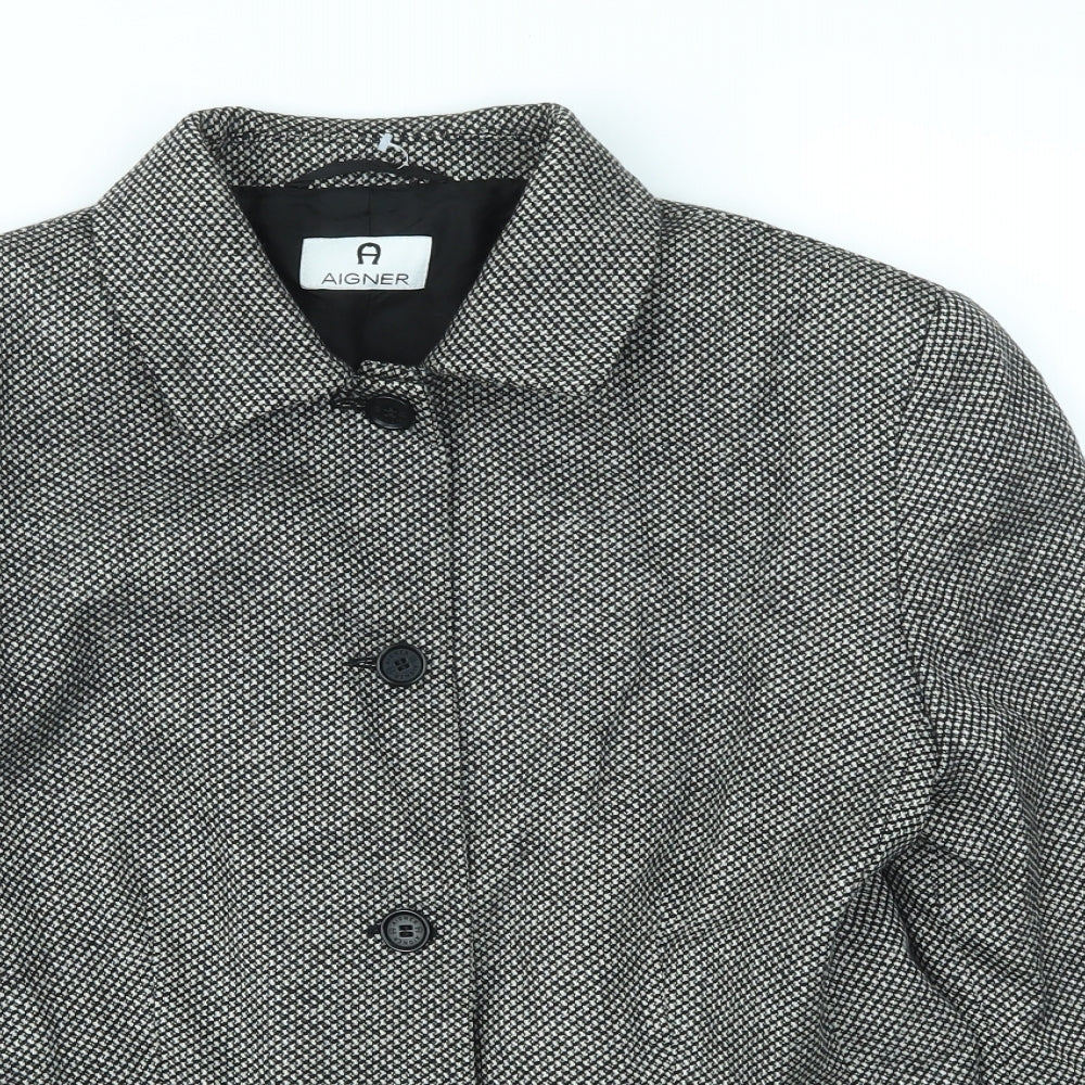 Aigner Womens Grey Check  Jacket Blazer Size 16