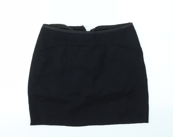 IN WEAR  Womens Black Houndstooth  A-Line Skirt Size 14