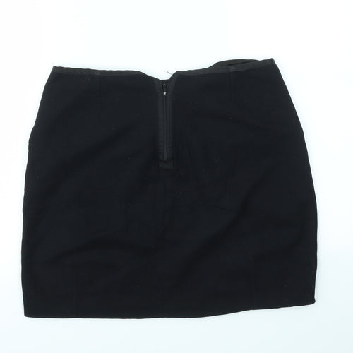 IN WEAR  Womens Black Houndstooth  A-Line Skirt Size 14