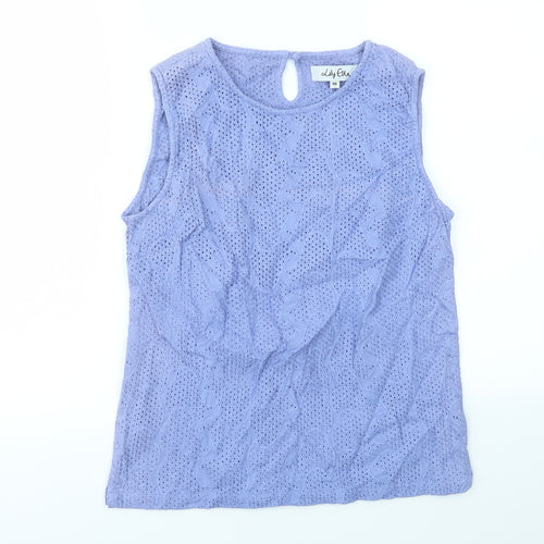 Lily Ella Womens Purple   Basic T-Shirt Size 10