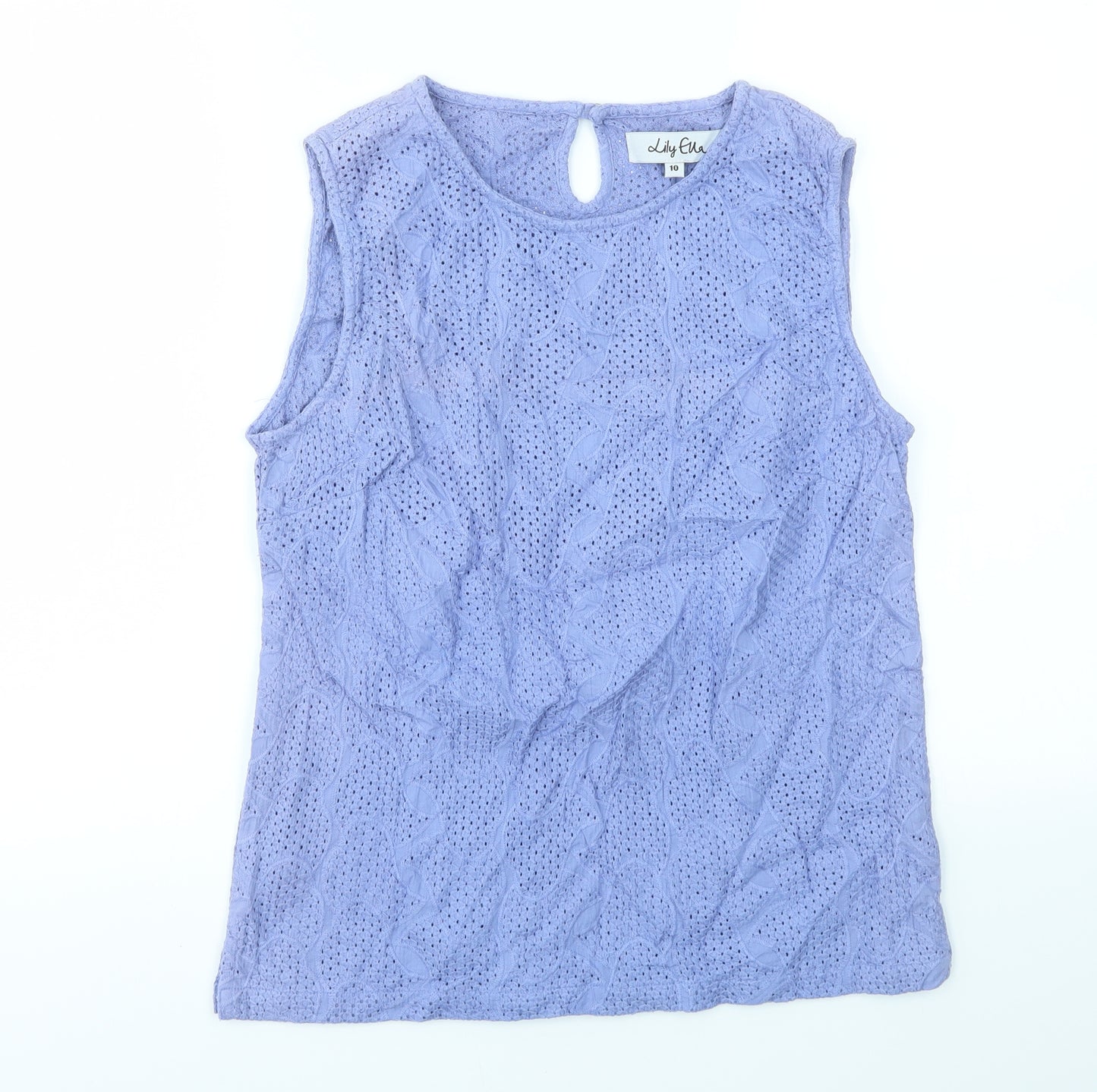 Lily Ella Womens Purple   Basic T-Shirt Size 10