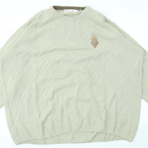 EWM Mens Beige   Pullover Sweatshirt Size XL
