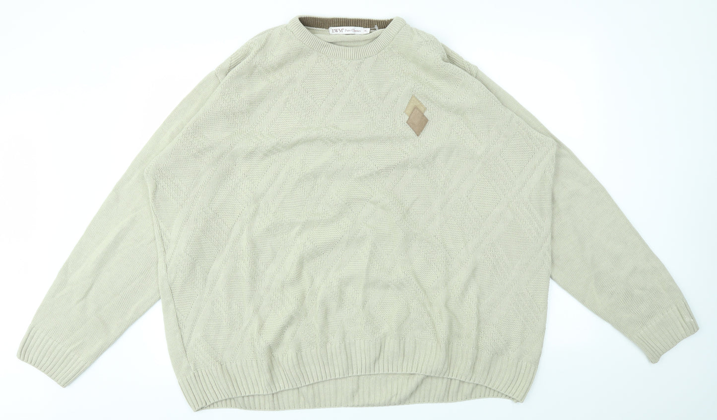 EWM Mens Beige   Pullover Sweatshirt Size XL