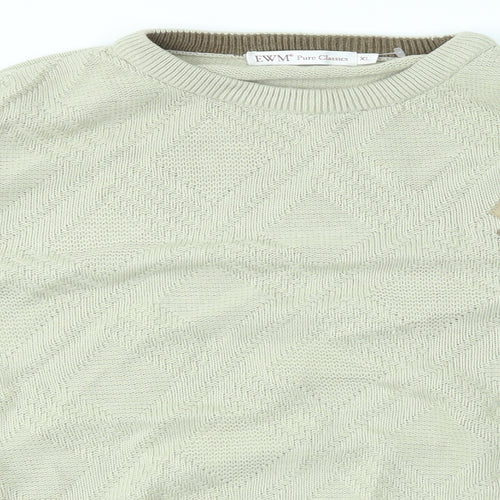 EWM Mens Beige   Pullover Sweatshirt Size XL